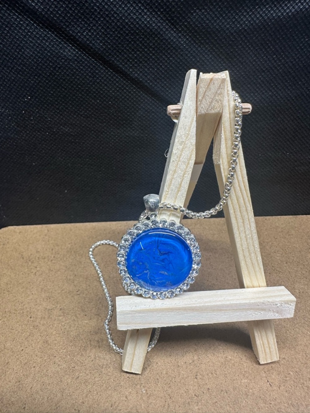 Hand Crafted Blue and Silver Pendant Necklace